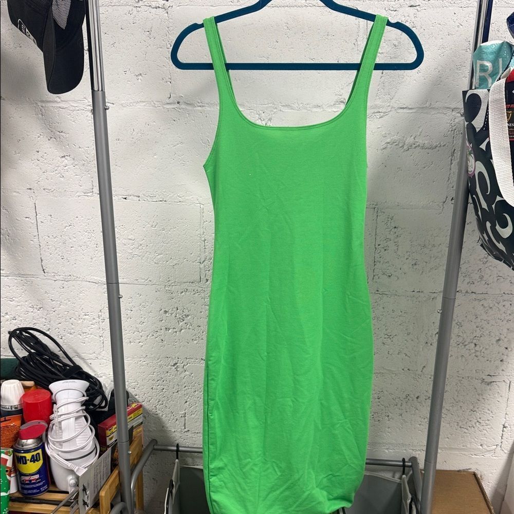 Zara Bright Green Midi Dress - Size Medium - Like New Tank Dress